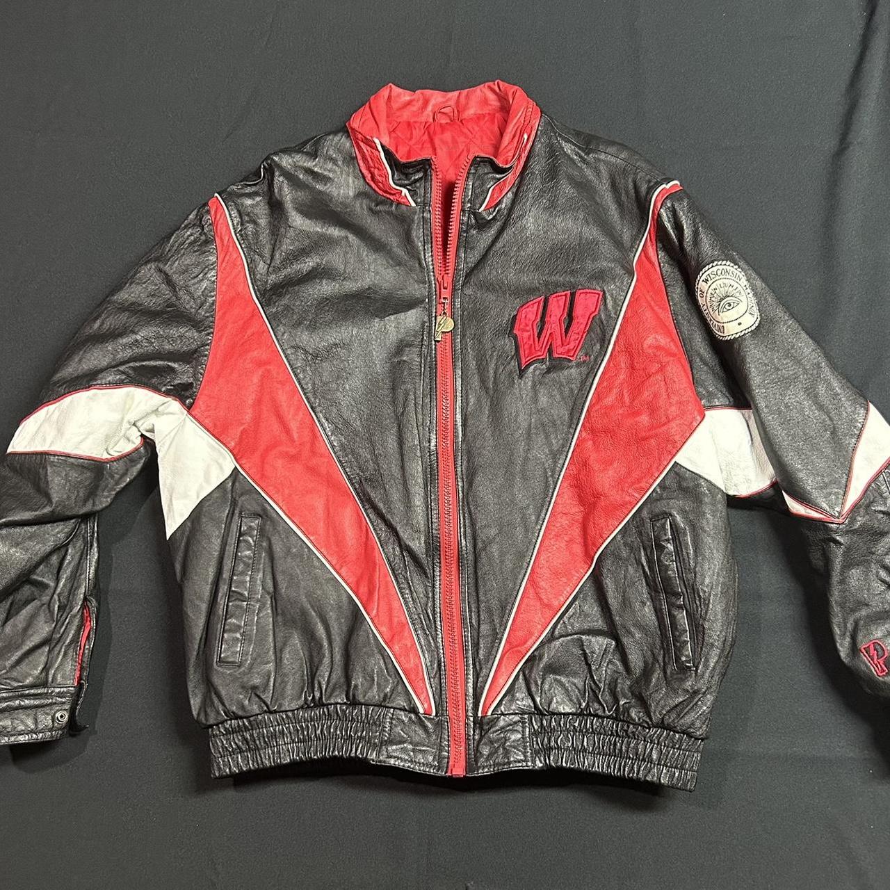 Wisconsin badgers clearance leather jacket