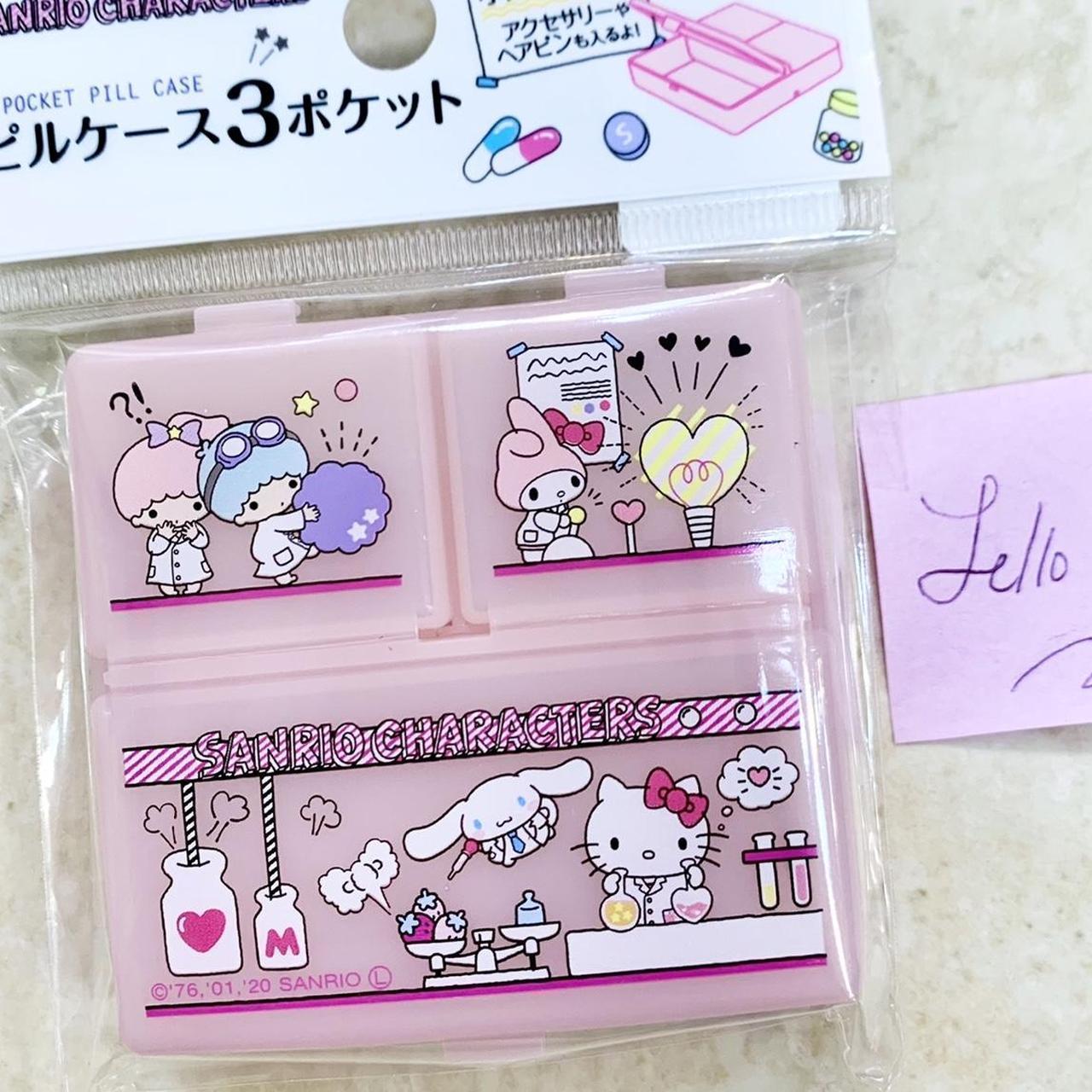 Sanrio my melody cinnamoroll glitter pink pill box... - Depop