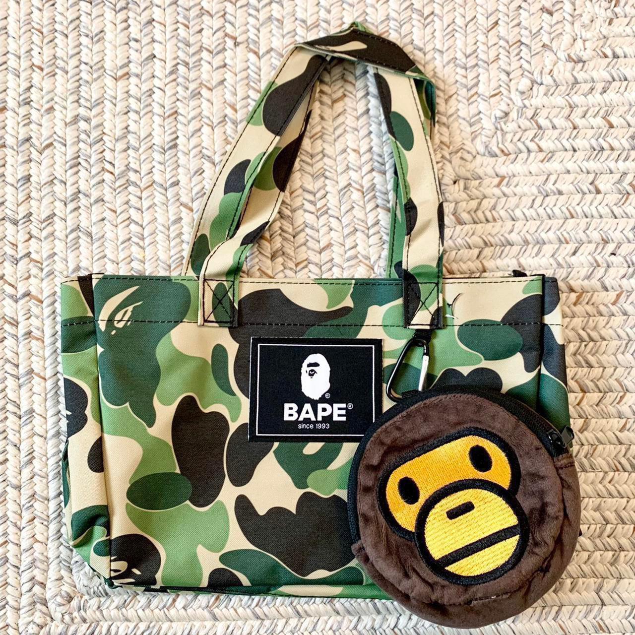 BAPE Camouflage Shoulder Bag in Green and Pink