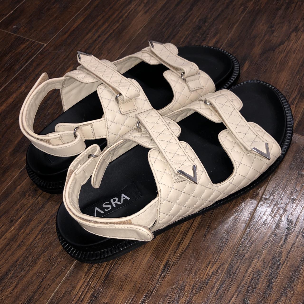 Asra Men's Cream and Tan Sandals