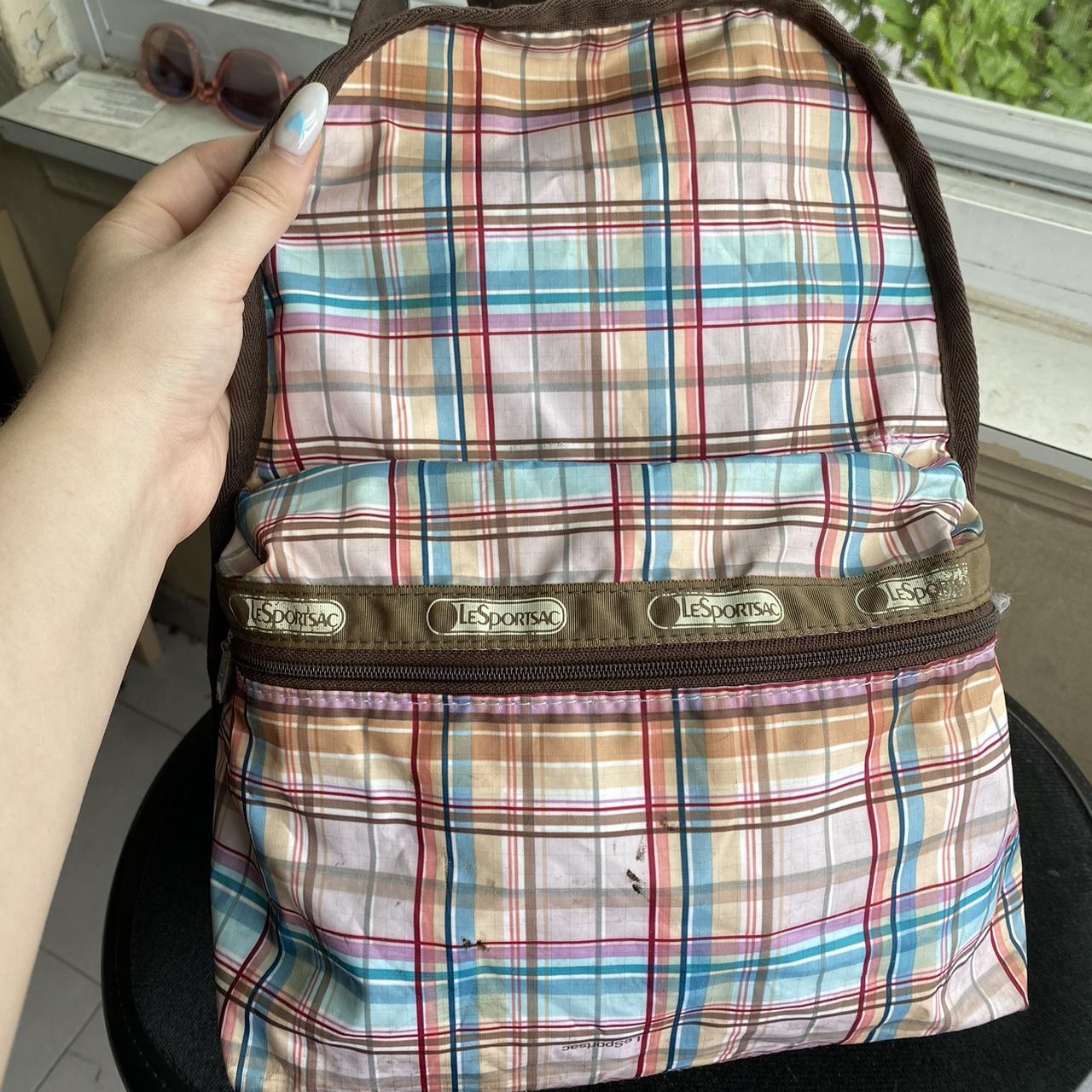 Cute coquette style Lesportsac backpack. Medium size... - Depop