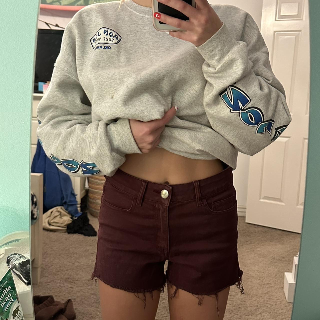 American Eagle Outfitters Women's Red and Burgundy Shorts (3)