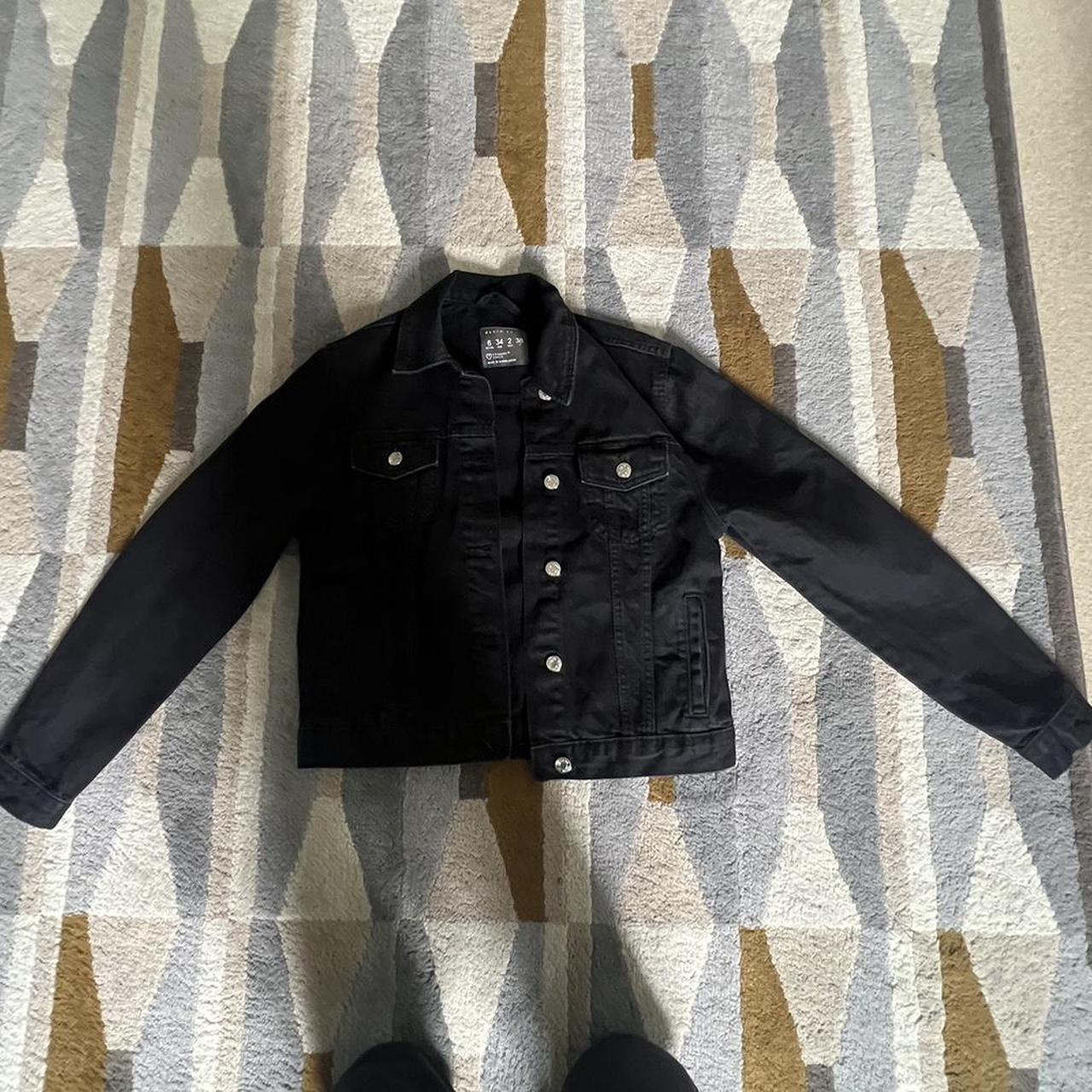 Washed black Primark denim jacket primark... Depop