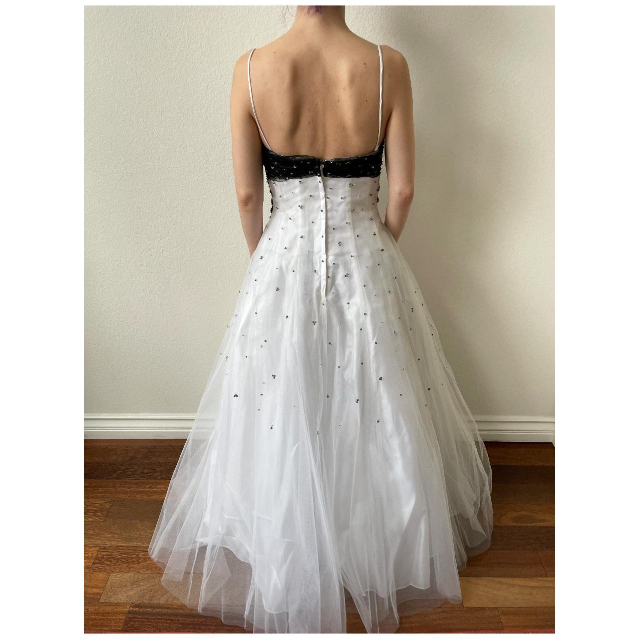 David's bridal black and hotsell white dress