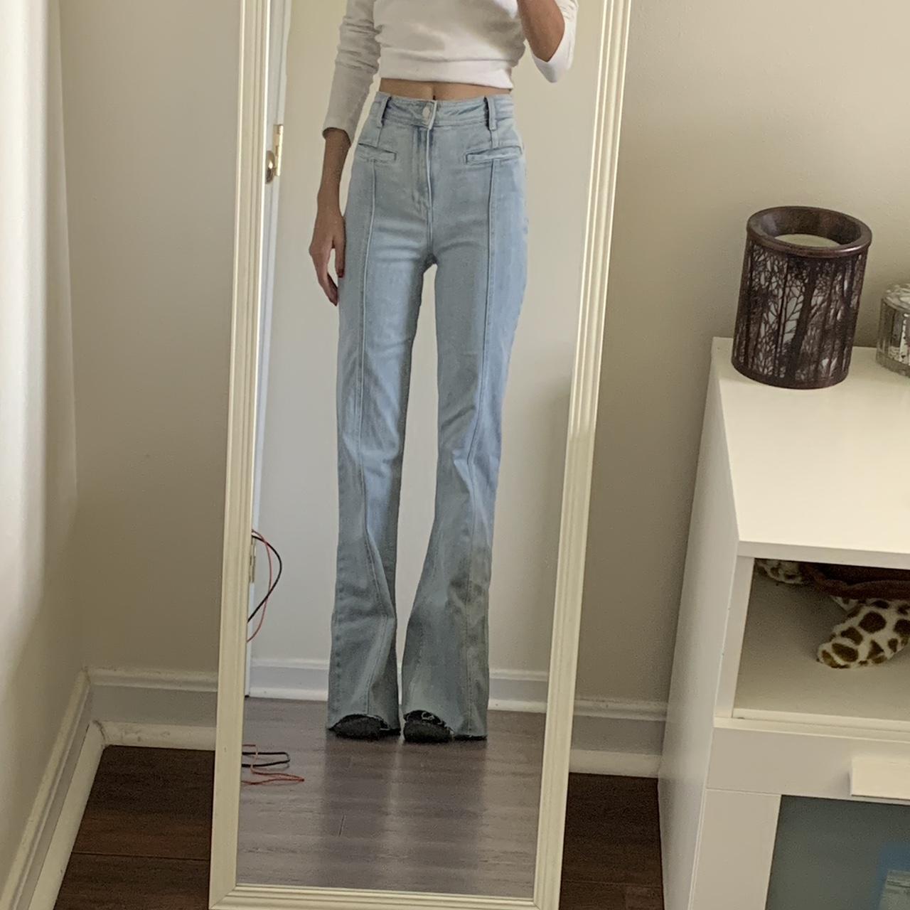 Free People Women's Blue Jeans | Depop