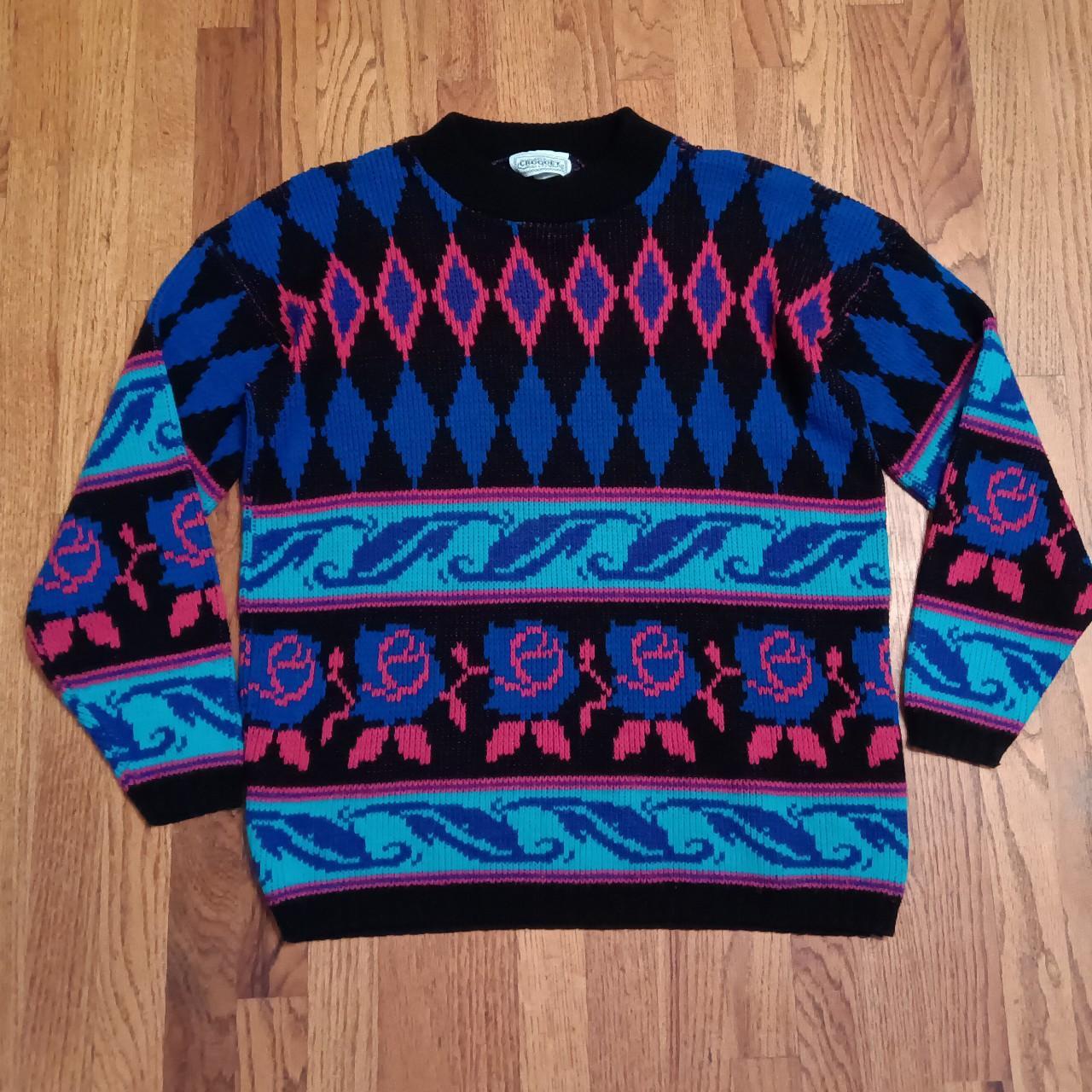 Vintage 90s Colorful Sweater Size Large. Depop