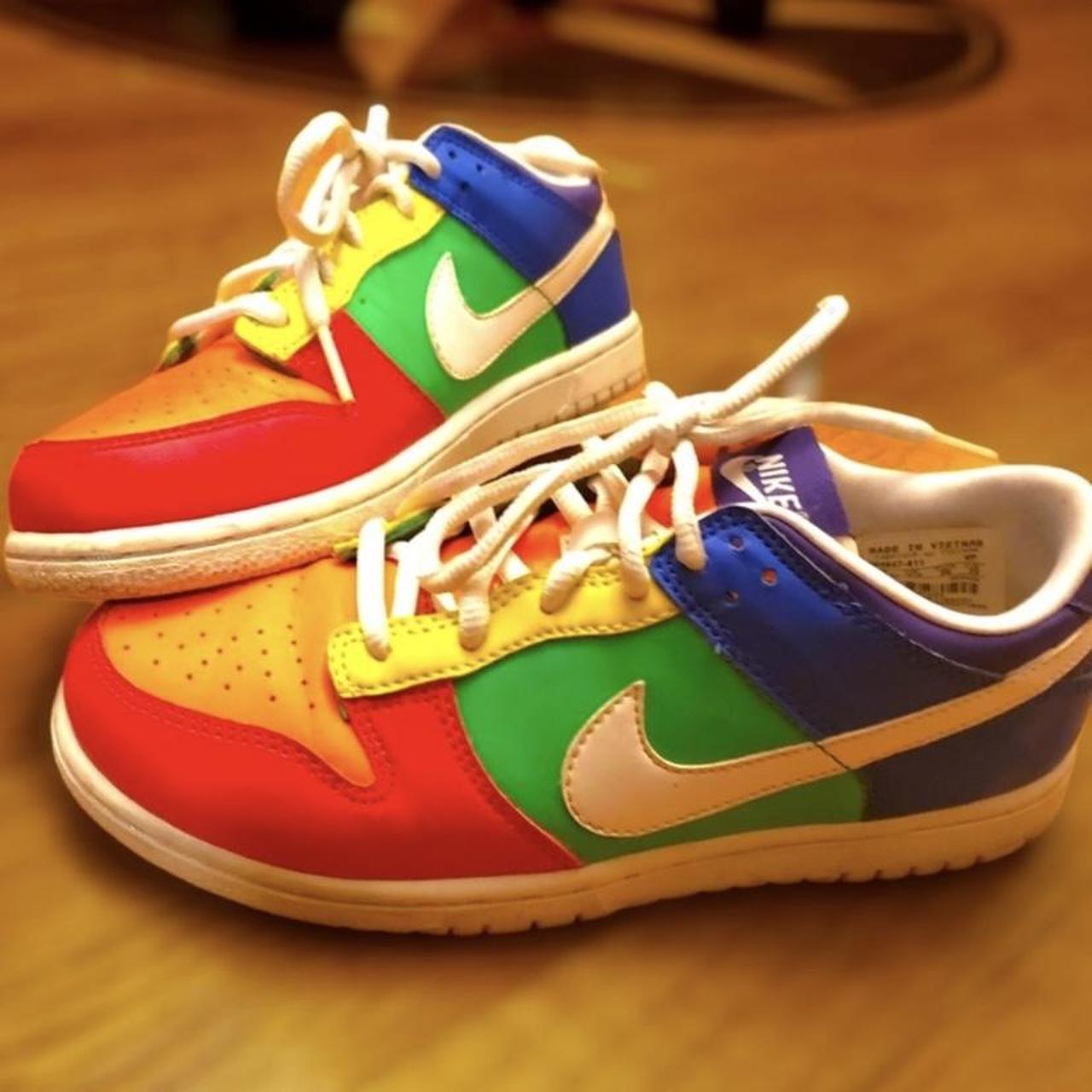 Nike Rainbow 🌈 Dunks SB Low Colorblock Sz 5 Great... - Depop