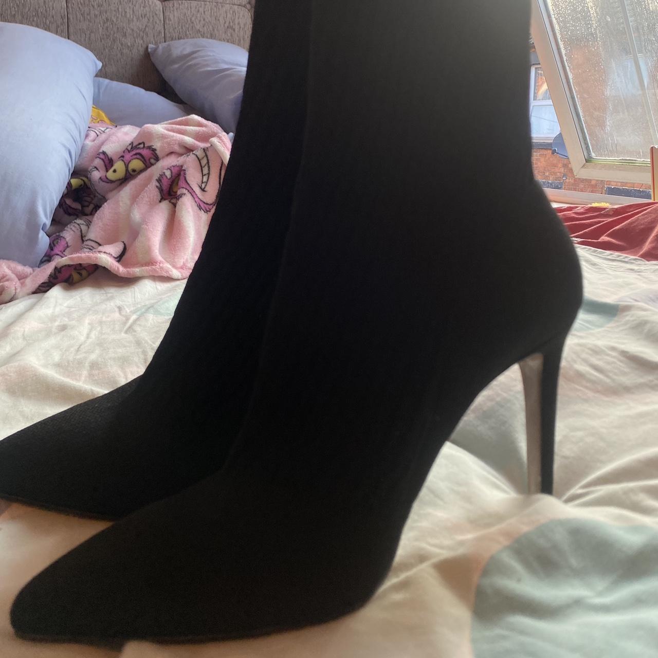 Karen Millen Sock High Heel Boots Never Worn With... - Depop