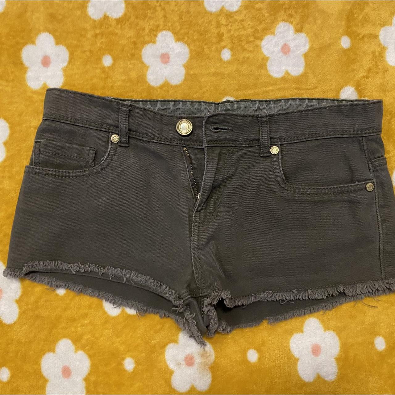 Grey Denim Short Shorts Size 8 #summer... - Depop