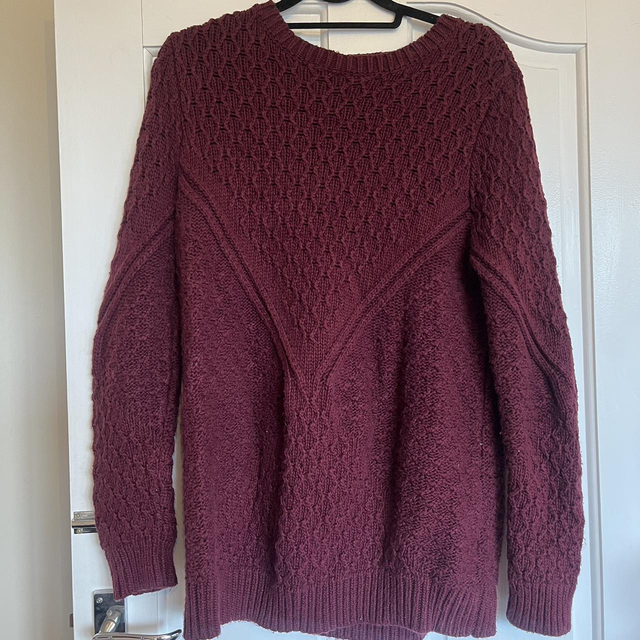 ASOS Burgundy knitted jumper! Nice thick material... - Depop