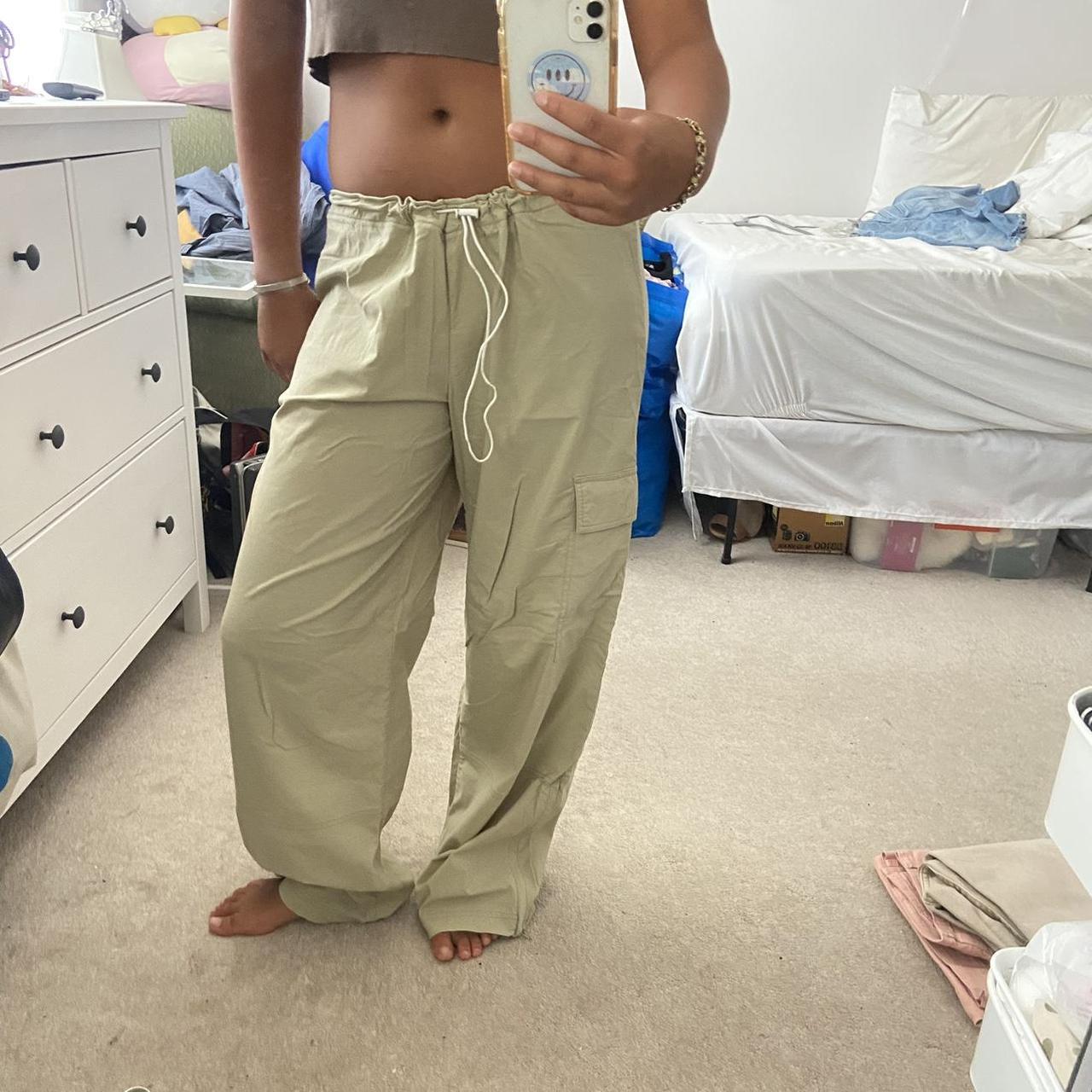 Baggy, athletic type track pants, adjustable waist... - Depop