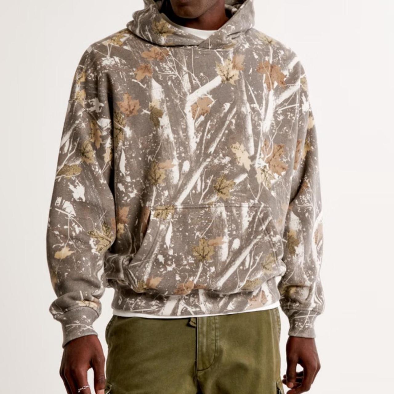 Abercrombie camo hoodie DARK GREY New with tags... - Depop