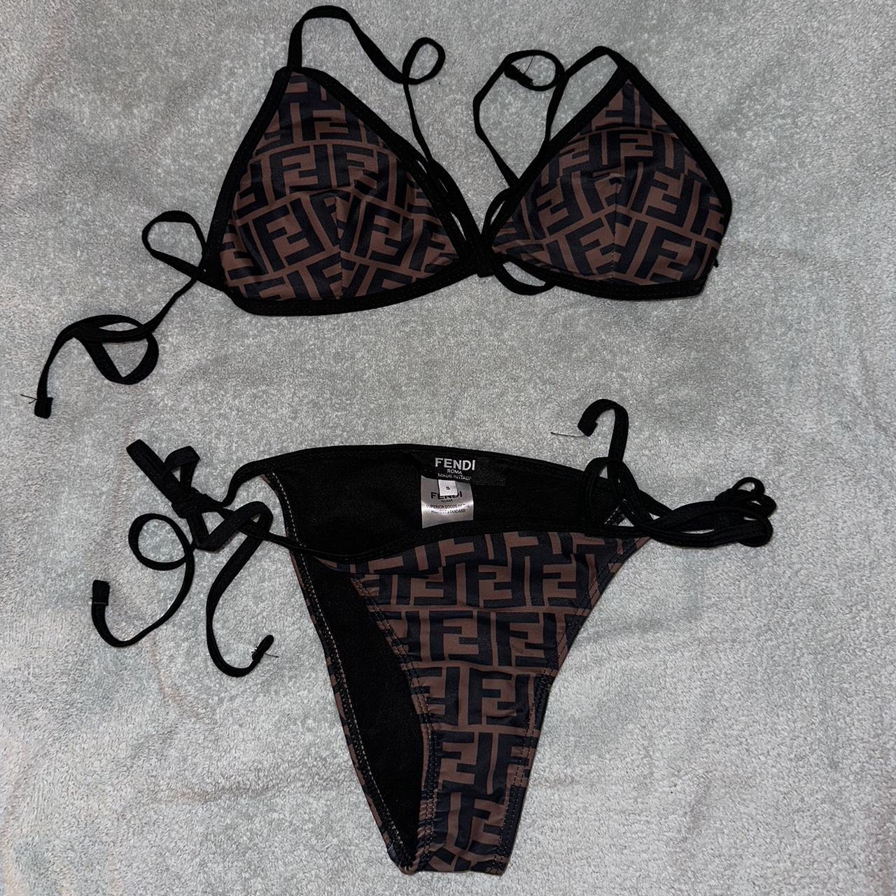 Fendi Women's Brown and Black Bikinis-and-tankini-sets | Depop