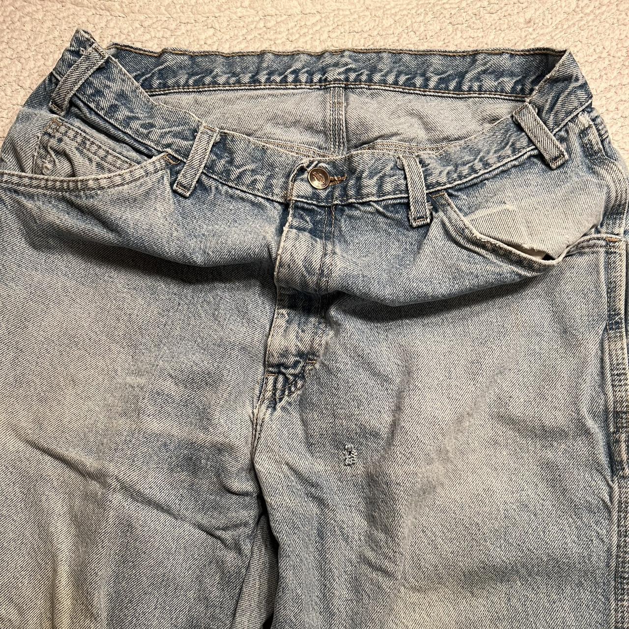 Dickies Men's Blue and Grey Jeans | Depop