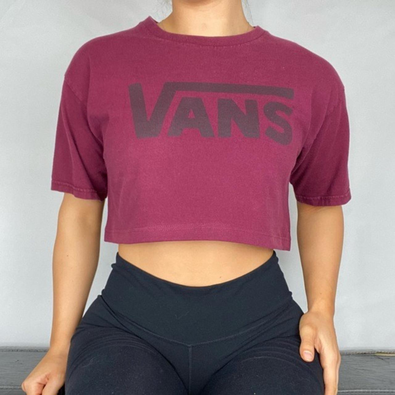 Red vans best sale crop top