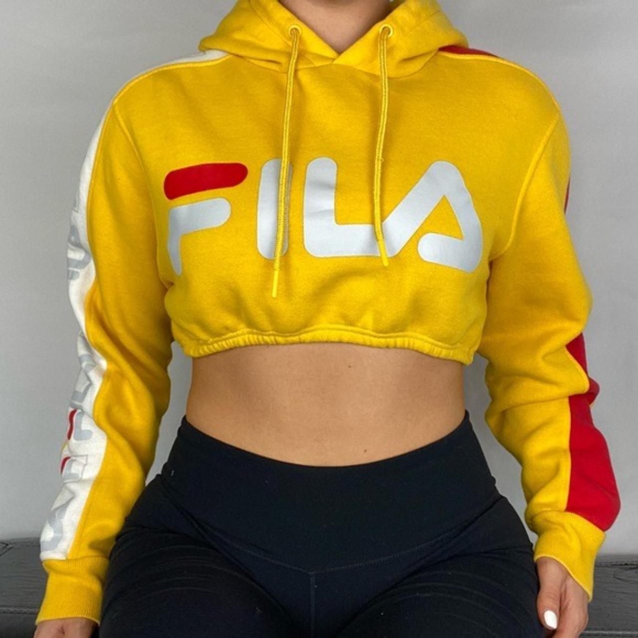 Fila red outlet cropped hoodie