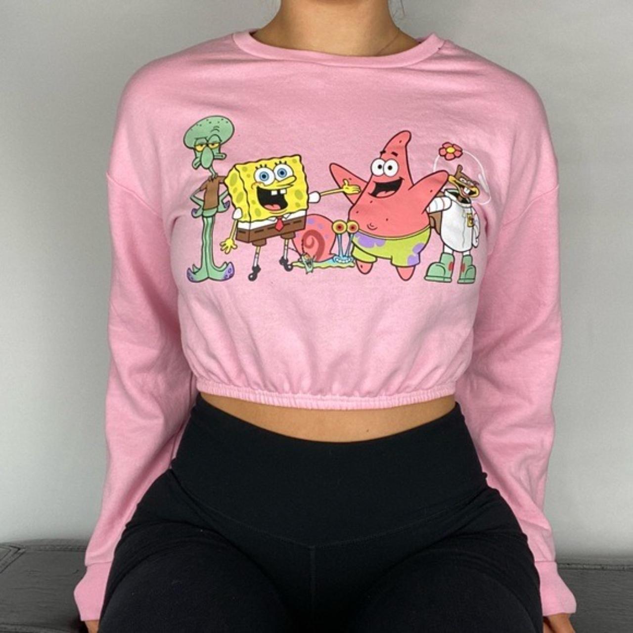 NICKELODEON SpongeBob Crop Sweatshirt Size medium Depop