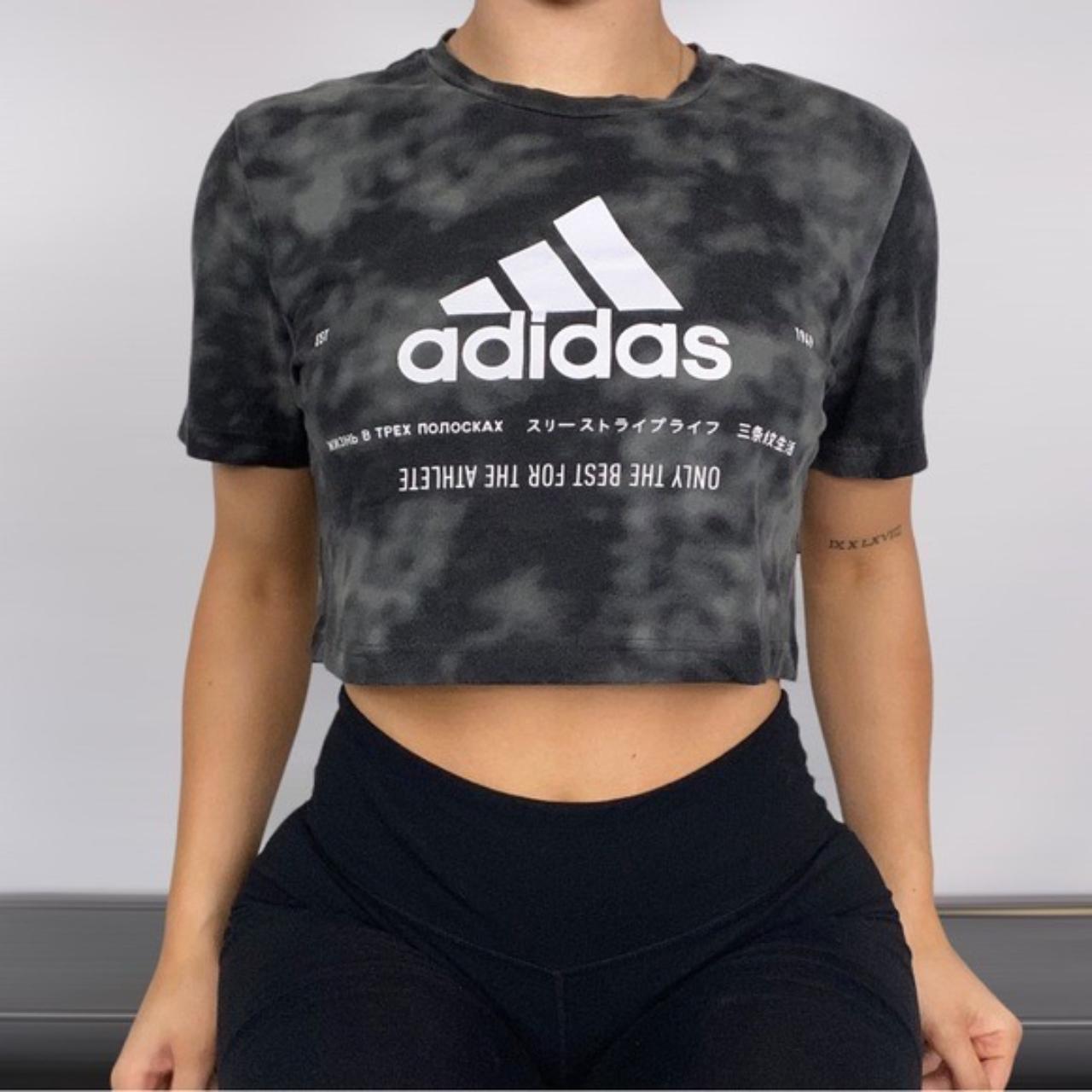 Adidas short sleeve crop top online