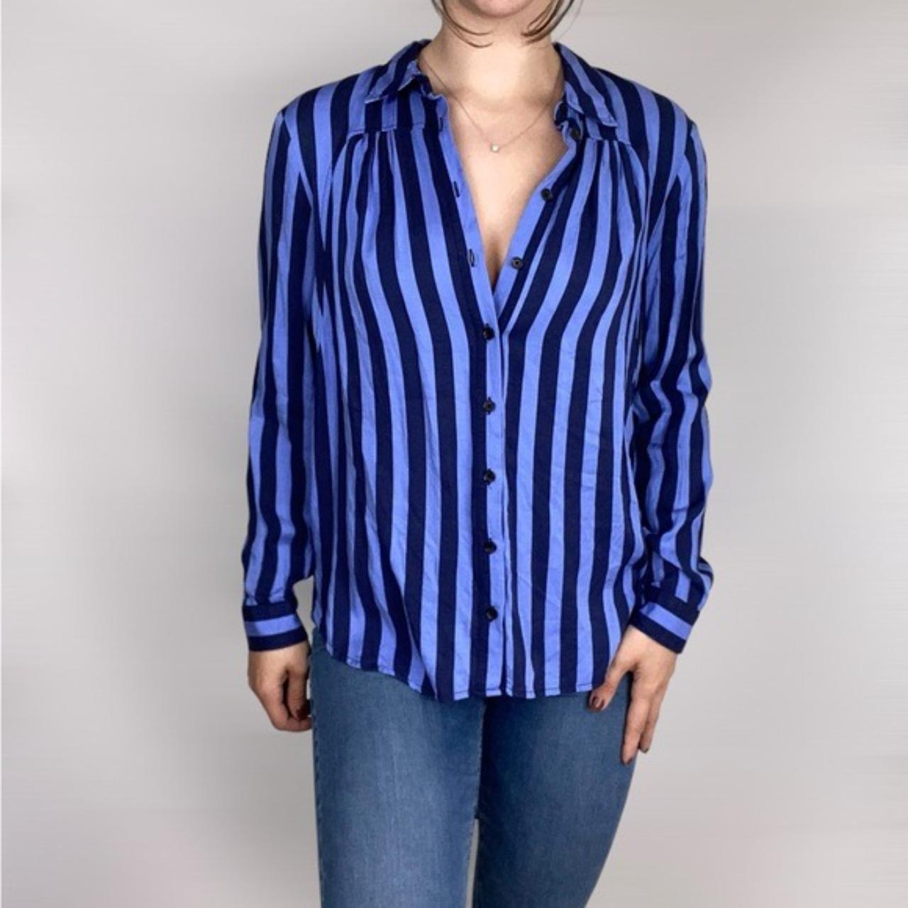 Maeve by Anthropologie Striped Denim Shirt selling Jacket