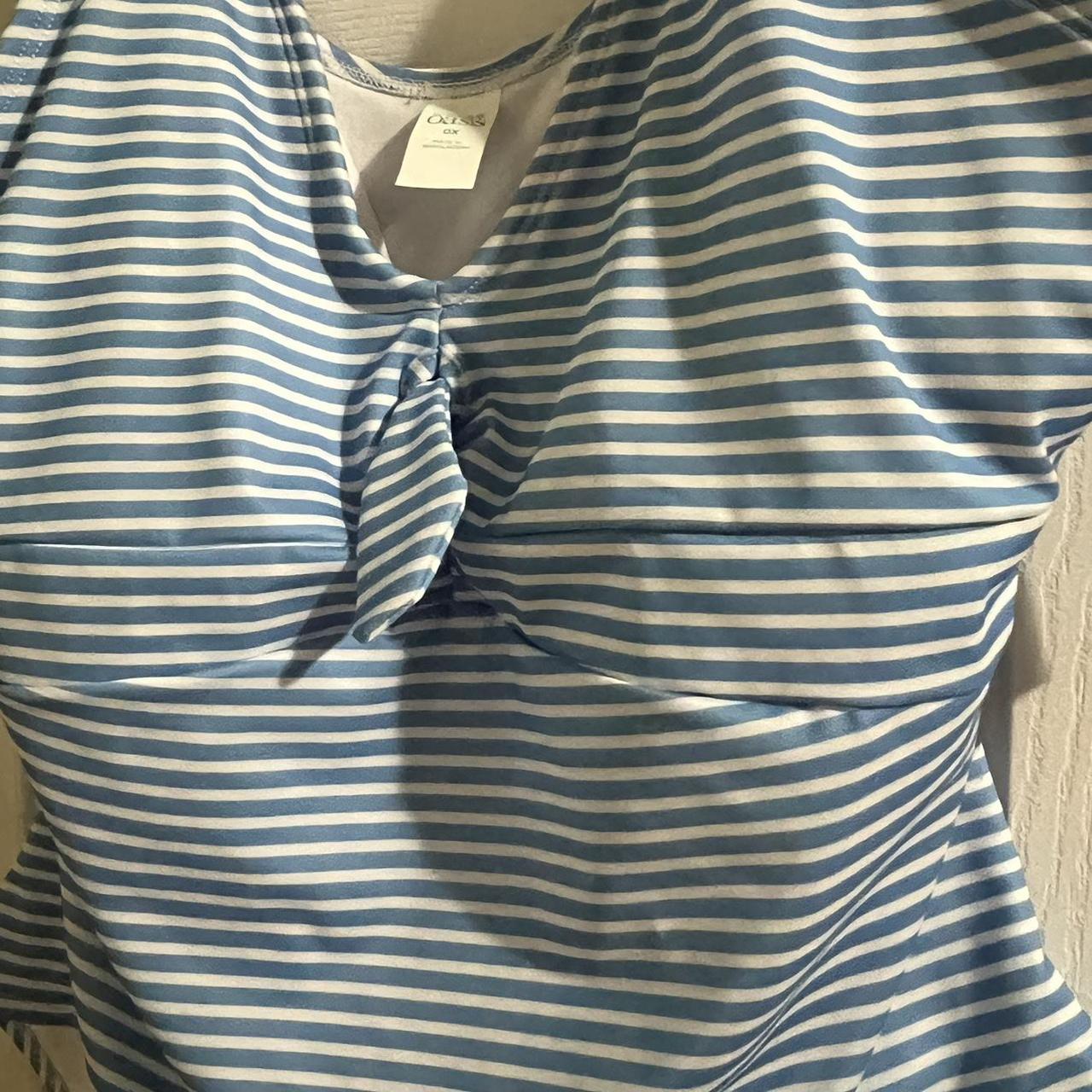 JCPenney Women's Blue and White Swimsuit-one-piece | Depop