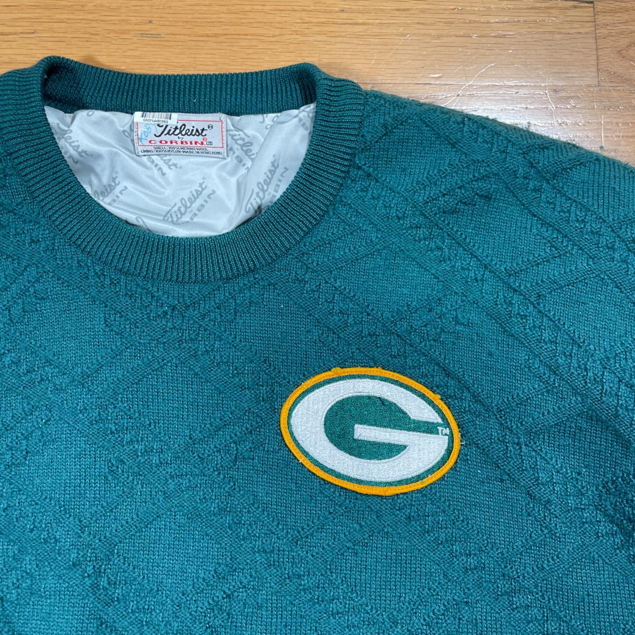 GREEN BAY PACKERS TOUCHDOWN FRENCH TERRY VINTAGE WASH STUDDED SHOULDER  DETAIL LONG SLEEVE PULLOVER