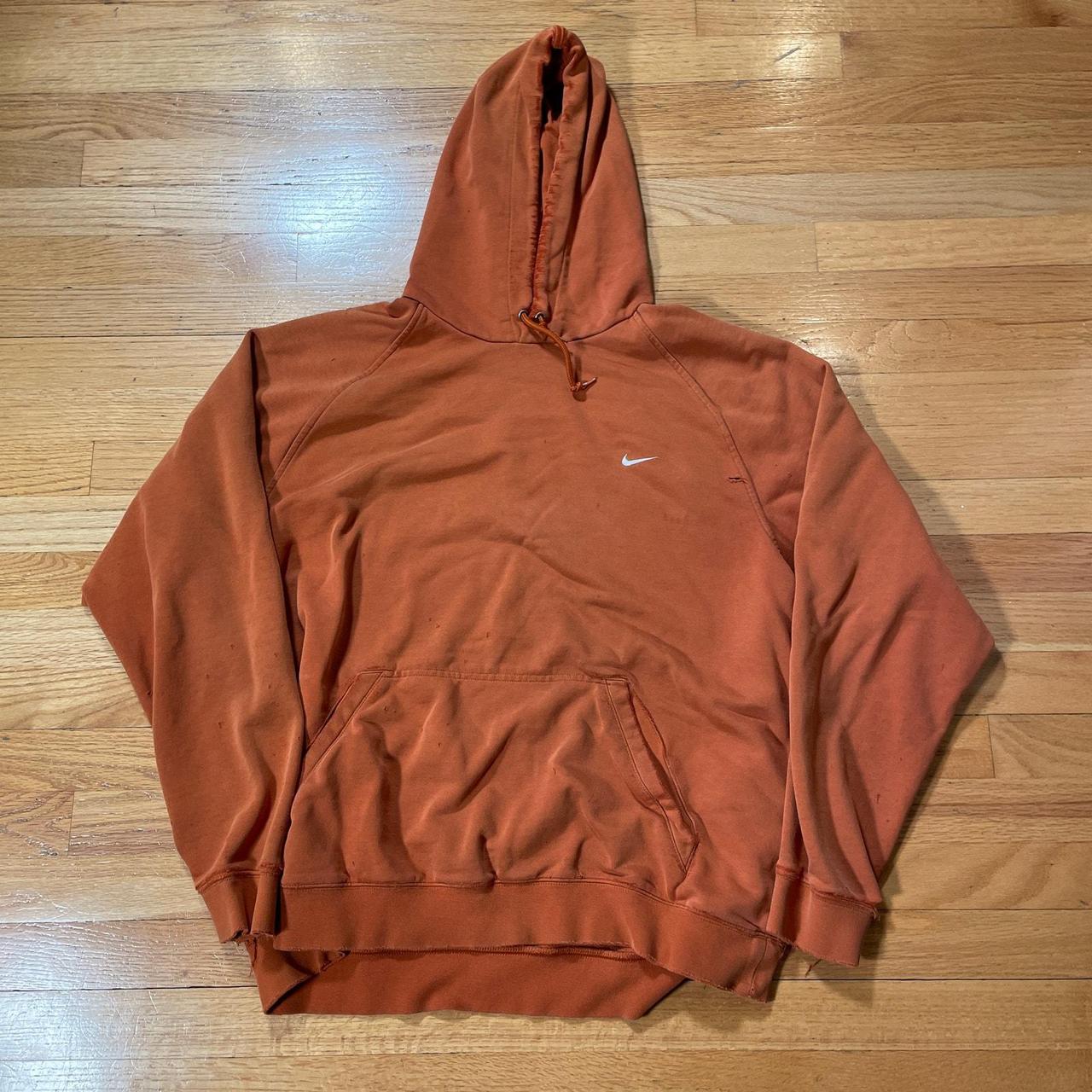 Vintage Y2K Nike Burnt Orange Hoodie Lots of fading. Depop