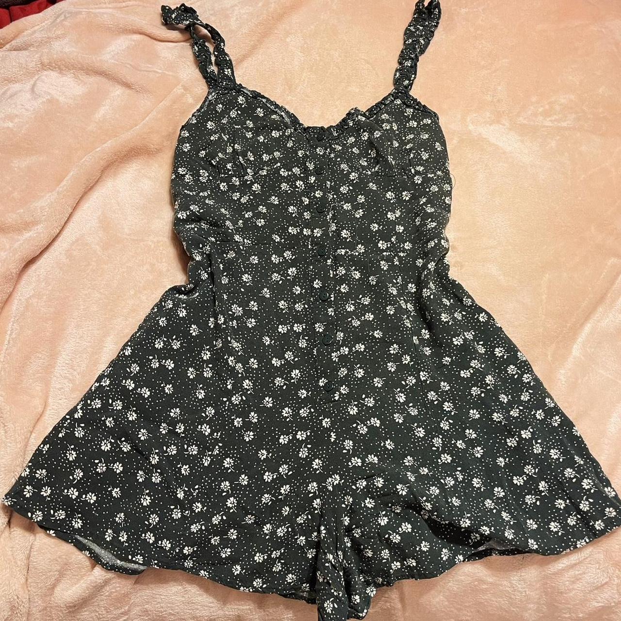 GREEN FLORAL ROMPER it’s so cute!!!! looks like a... Depop