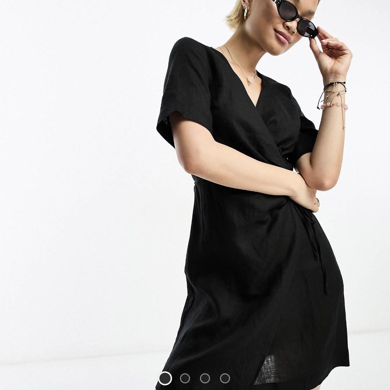 & Other Stories selling Linen Black Wrap Mini Dress