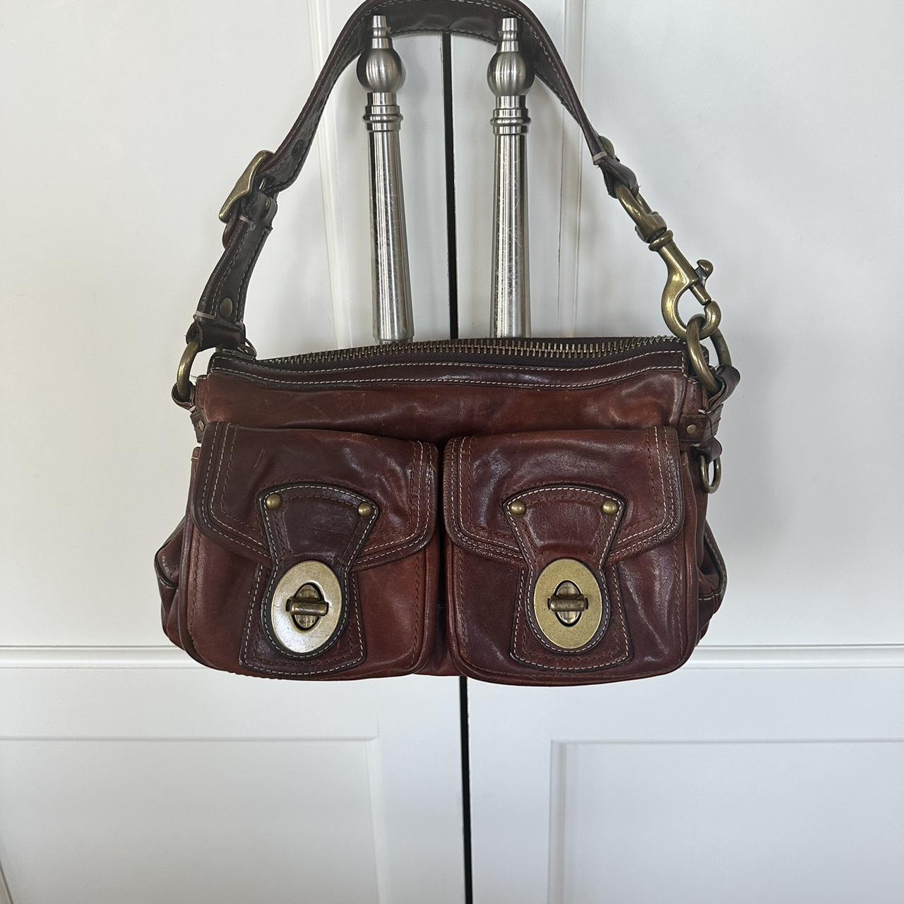 極美品 vintage coach old turn lock brown Old Coach Madison Turnlock Brown T25041607 Vintage Round Leather