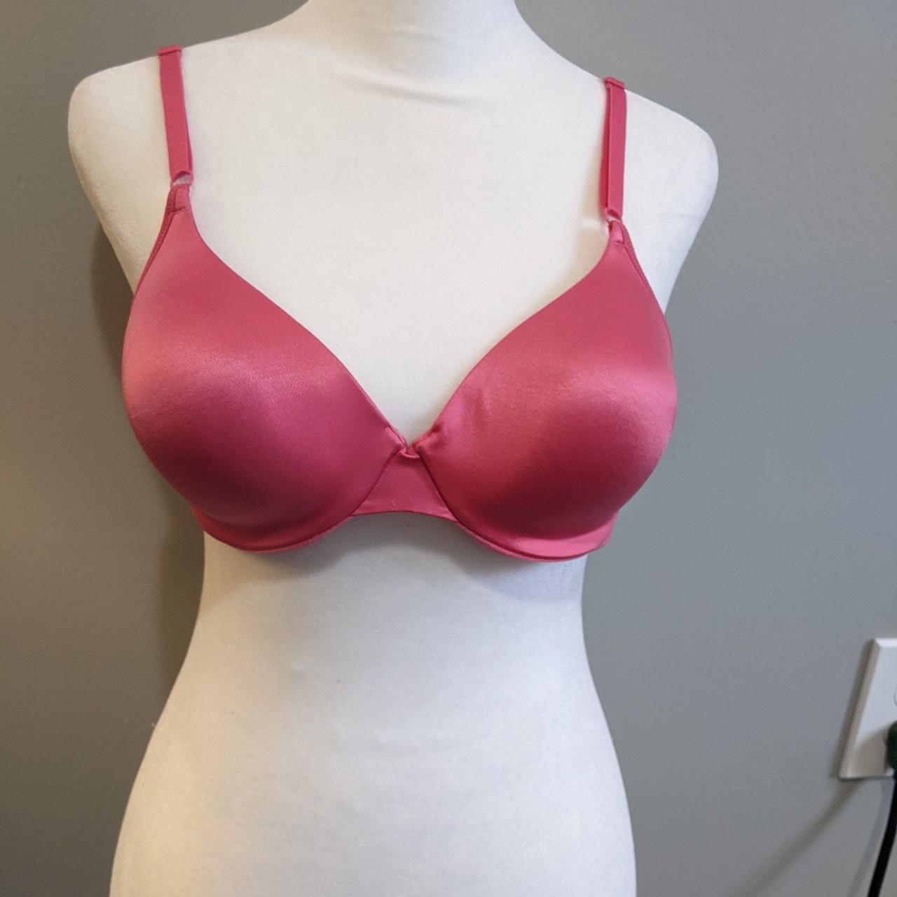 Barely There pink satin bra 36B, can fit a 34 as