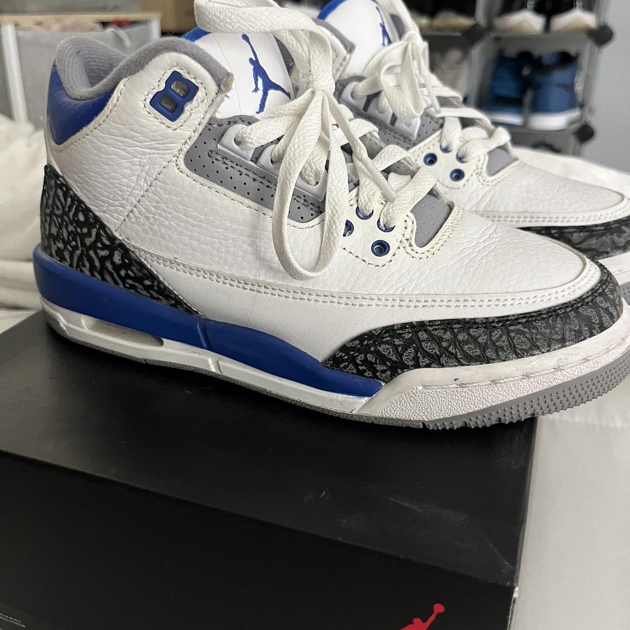 team jordans blue and white