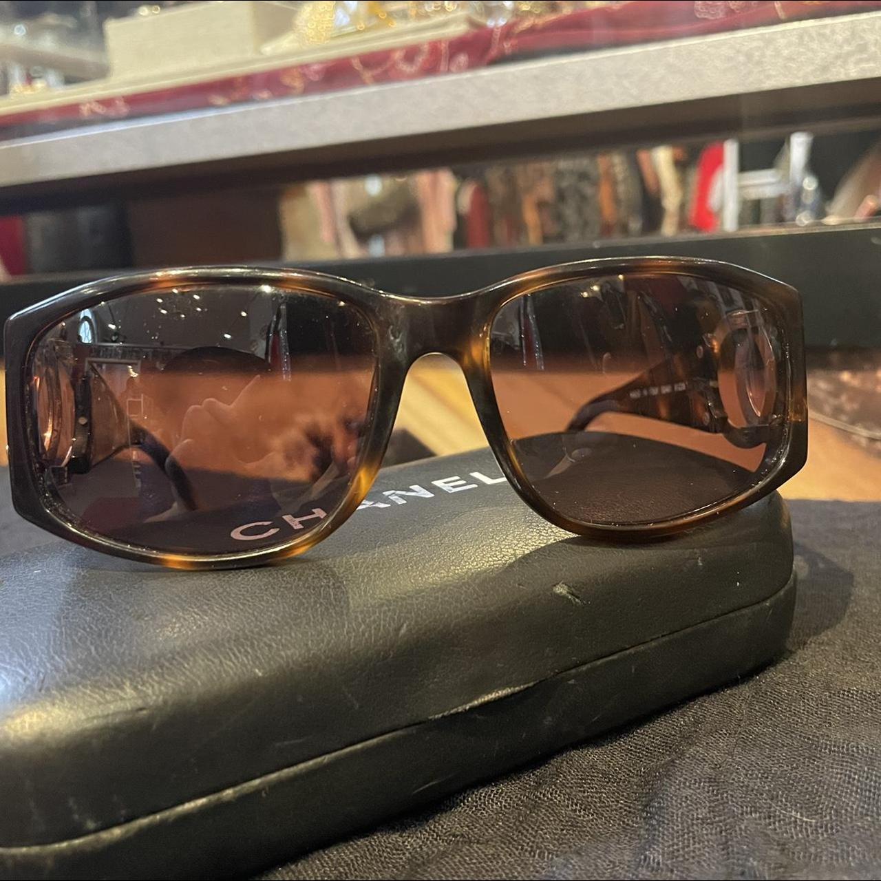 Authentic Chanel sunglasses tortoise frame dark