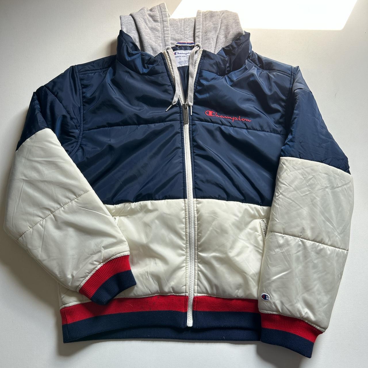 White champion puffer outlet jacket