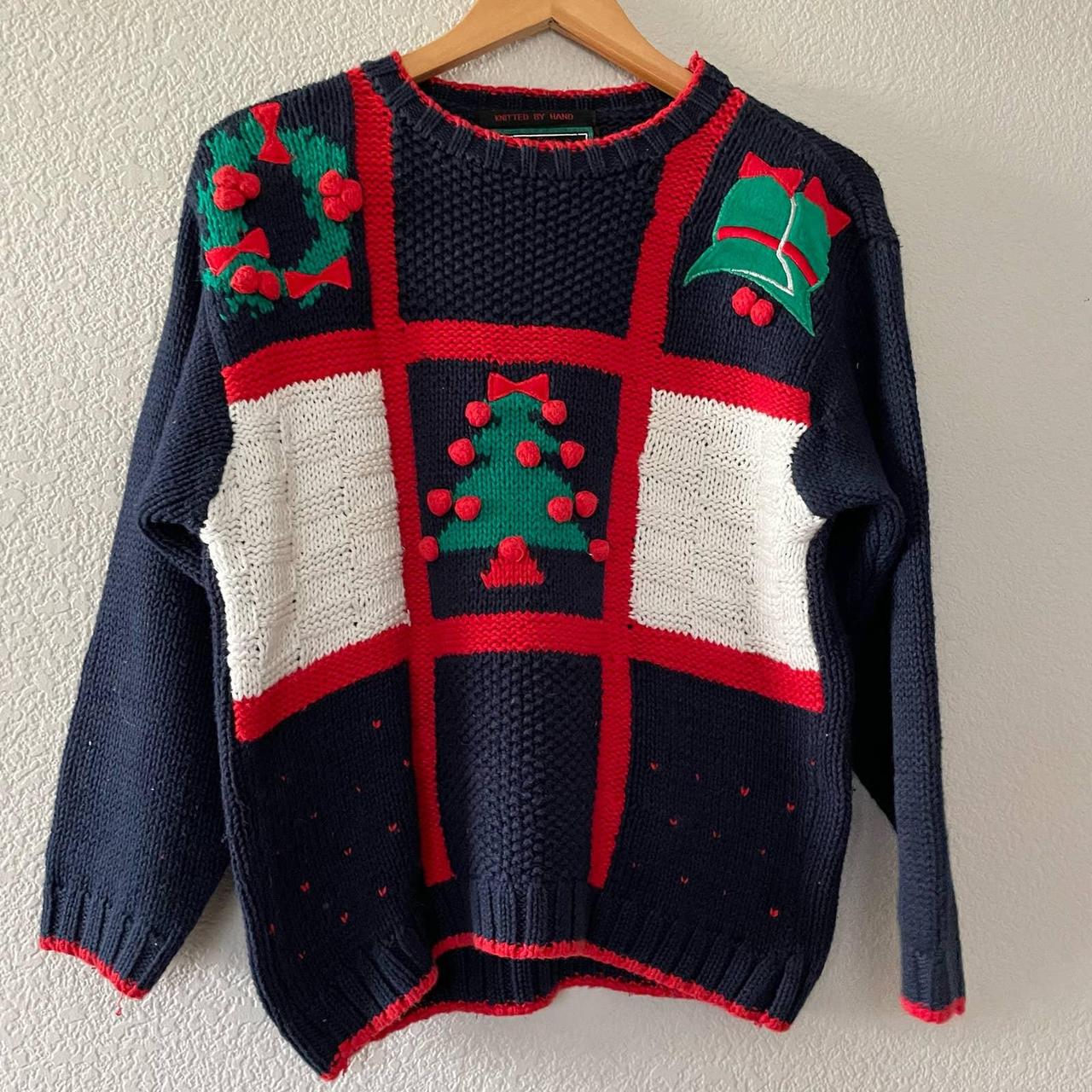 Darling vintage 90s Christmas sweater with pom pom... - Depop