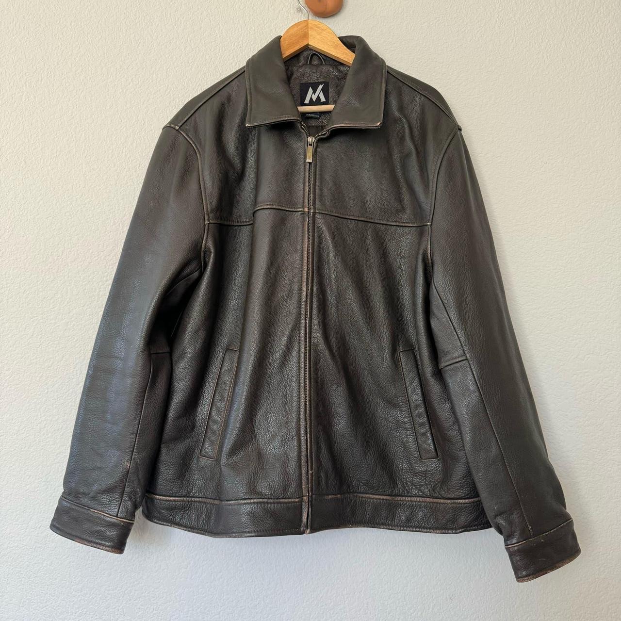 Rugged leather outlet jacket