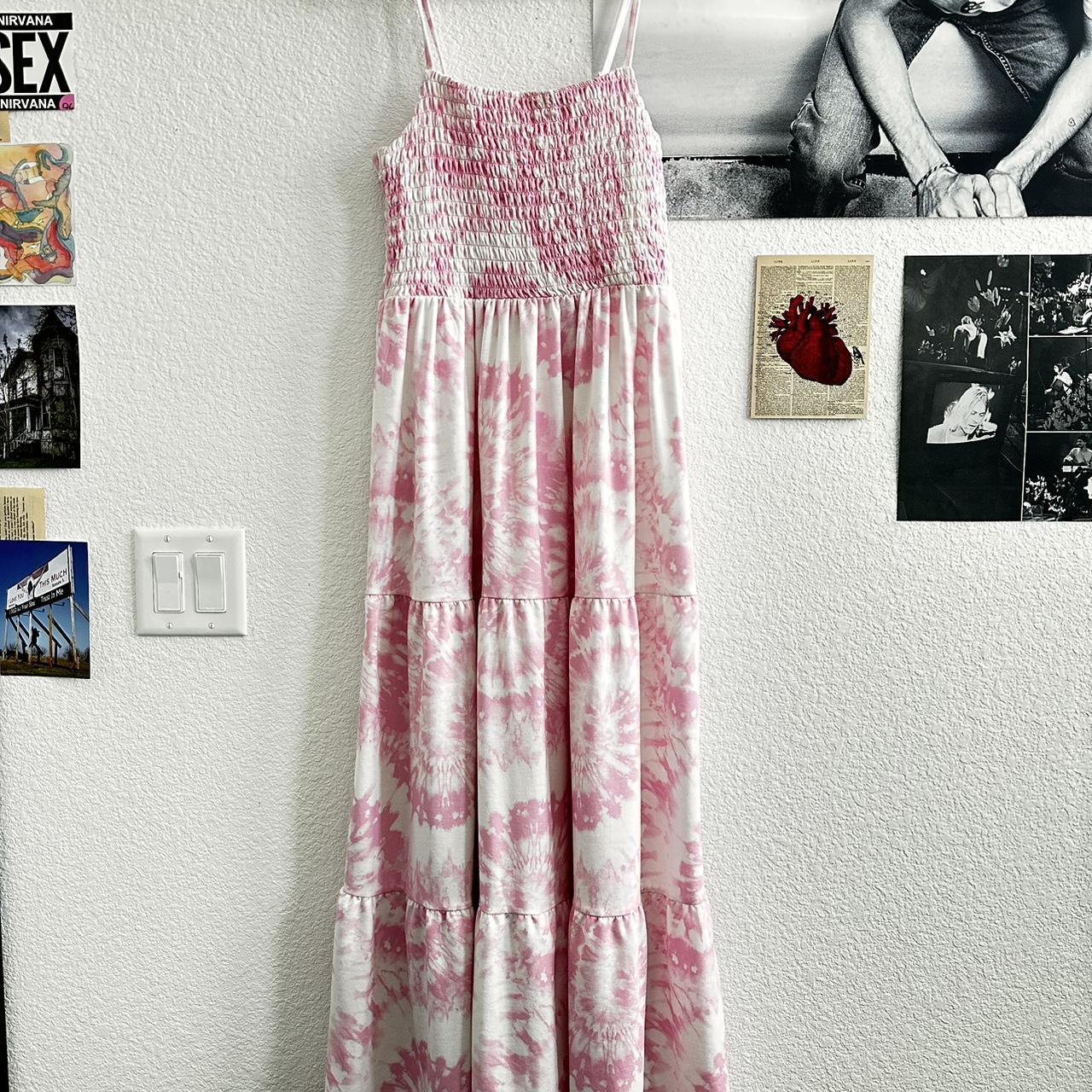Costco Pink and White Dress Depop
