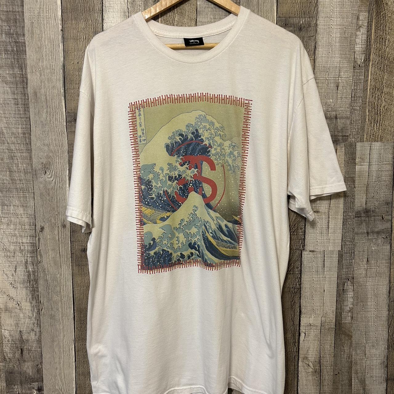 Vintage Stussy Great Wave Graphic T Shirt Size XL... - Depop