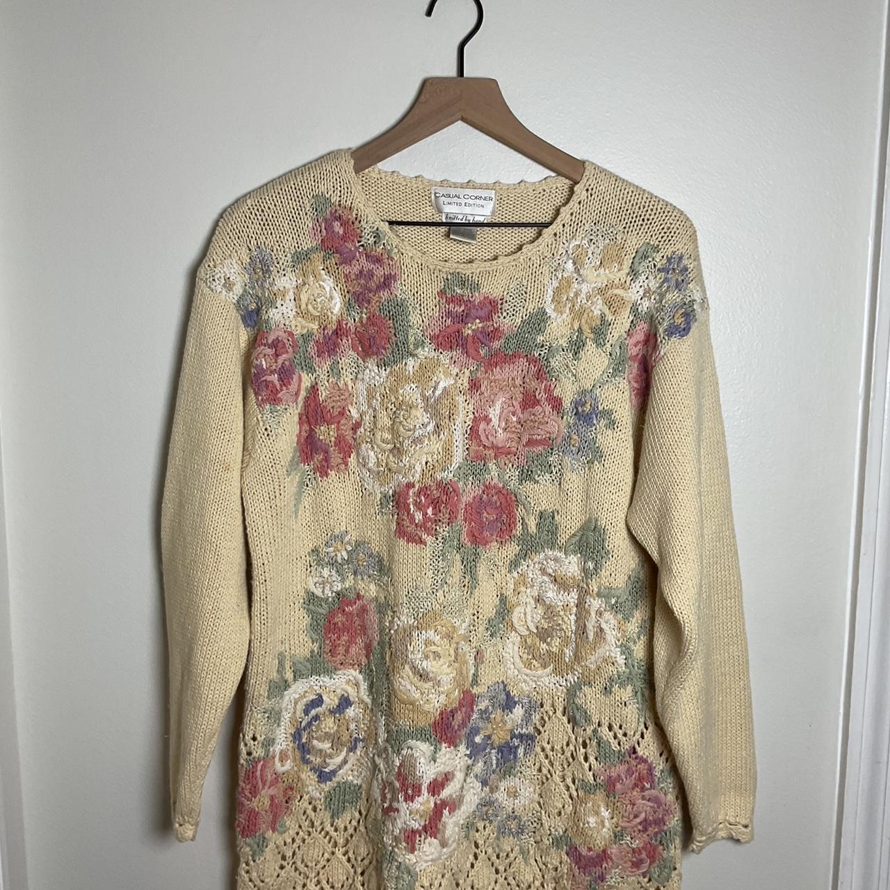 Casual Corner Women's Sweater - Cream/Multi - L –… - image 1