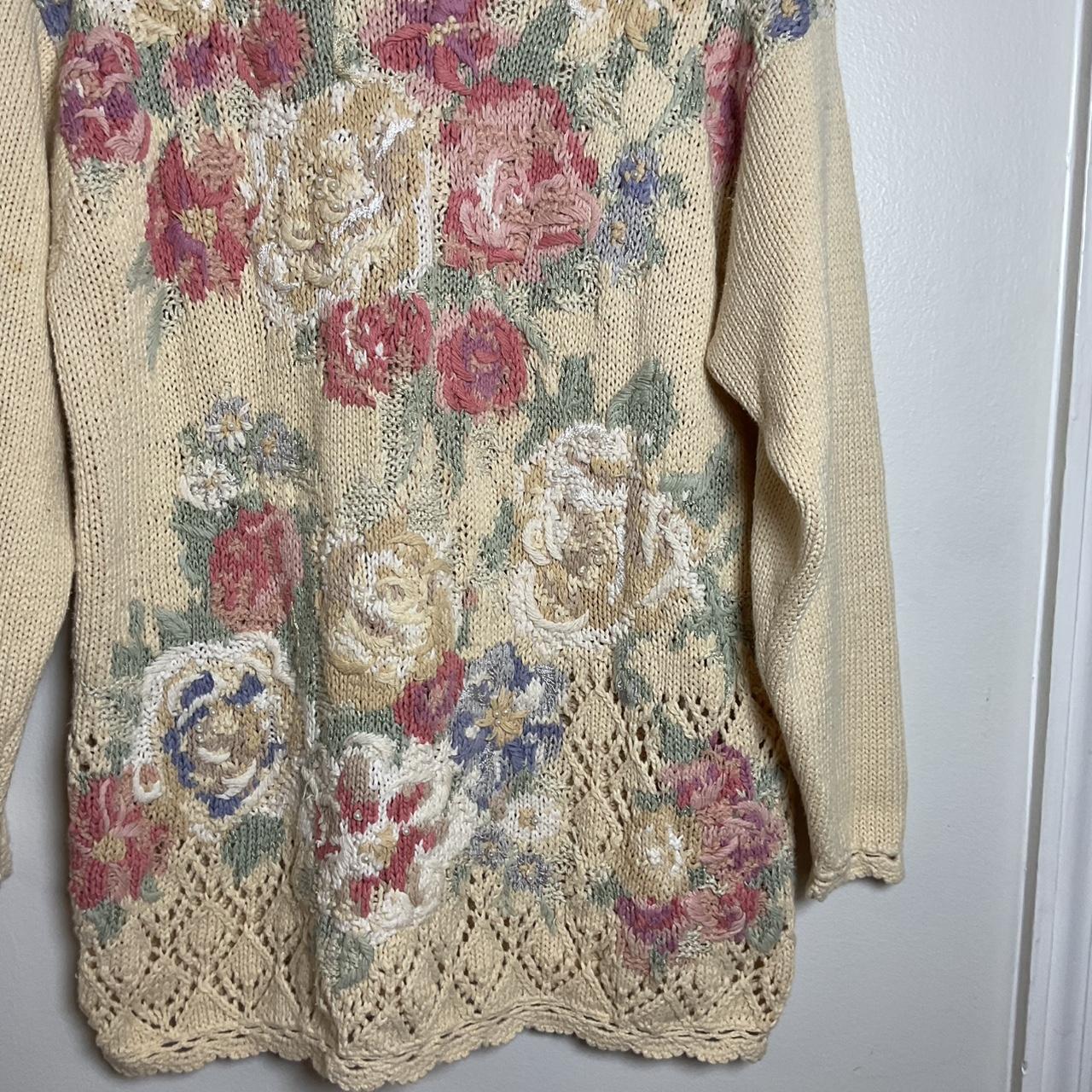 Casual Corner Women's Sweater - Cream/Multi - L –… - image 4