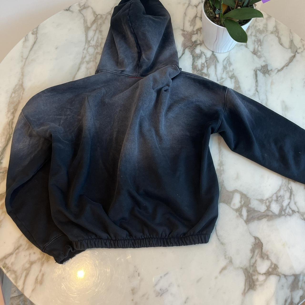 Faded Black Cropped Hoodie Size Medium Very nice... - Depop