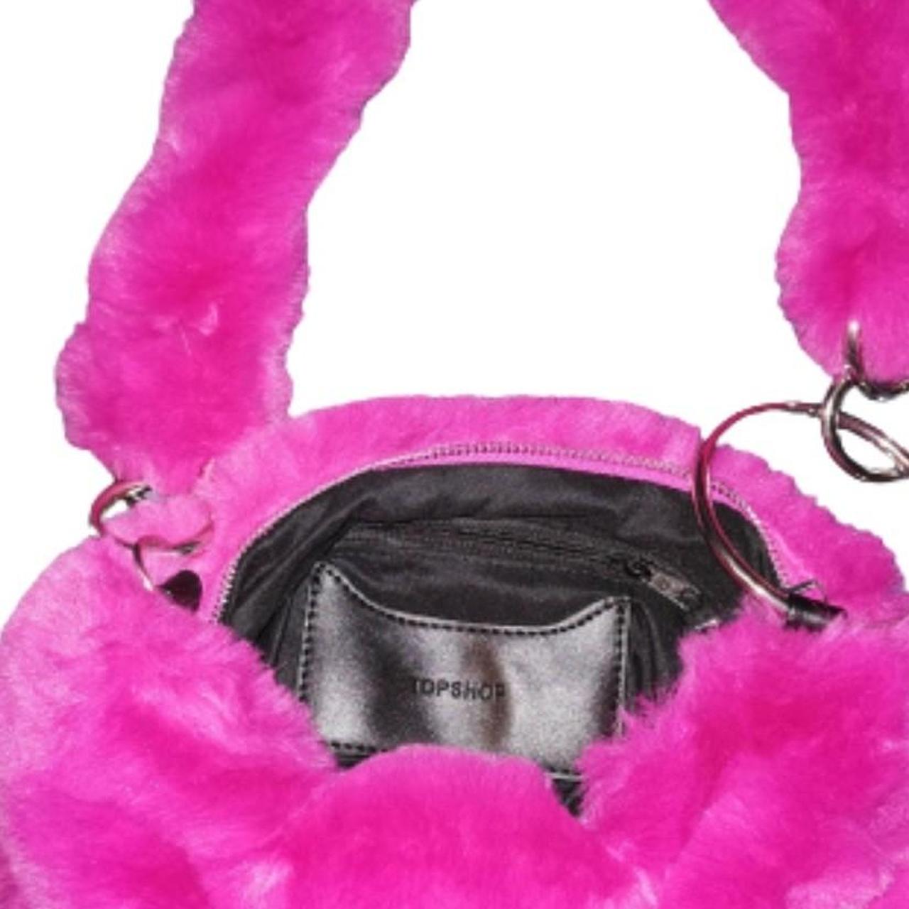 Topshop Y2K Fluffy Pink Fur Bag Funky hot pink. Depop