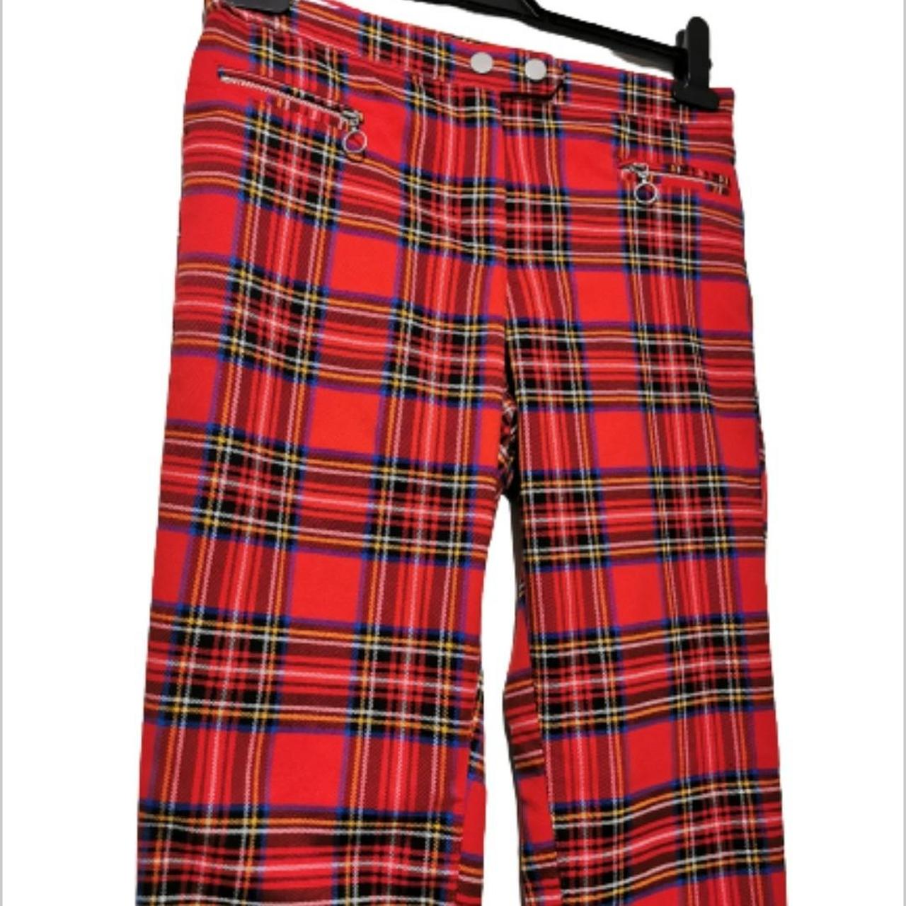 H&m red sales tartan trousers