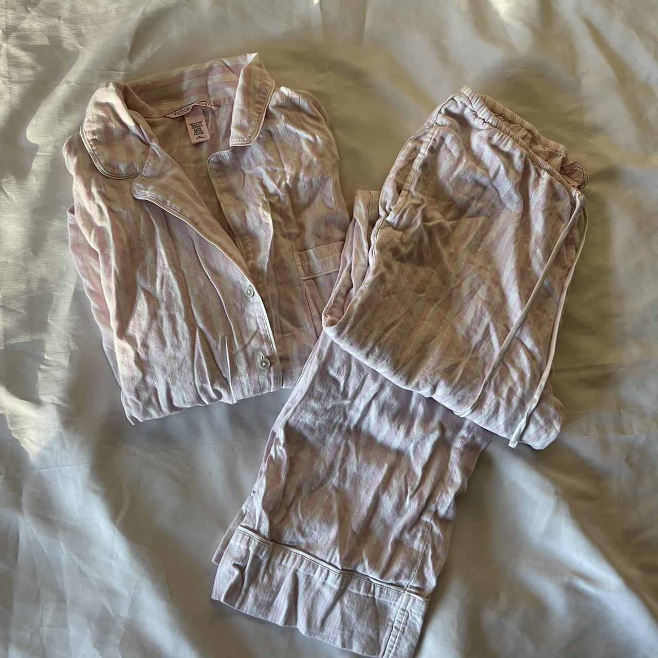 Victoria Secret Pajama Set Long sleeve set Size... Depop