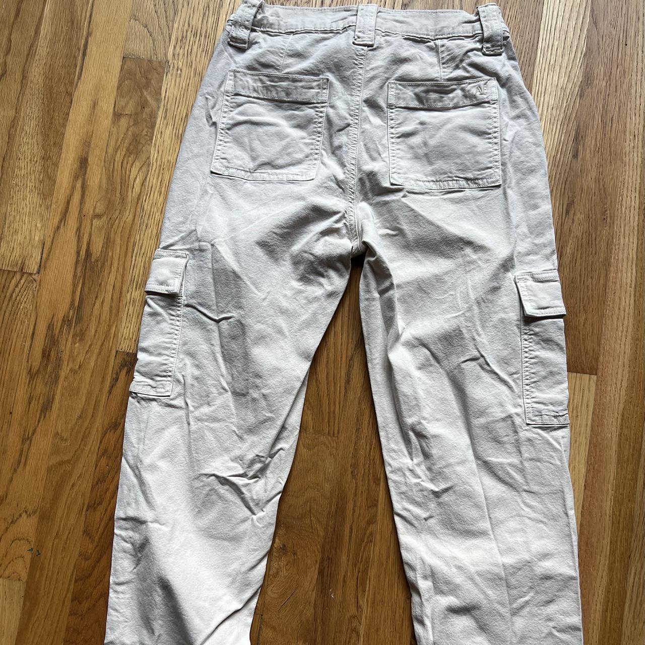 American Eagle cream stretchy cargo pant Size... Depop