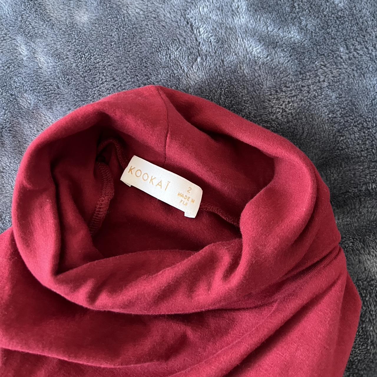 Kookai, red, high/turtle neck, long sleeve, crop... - Depop