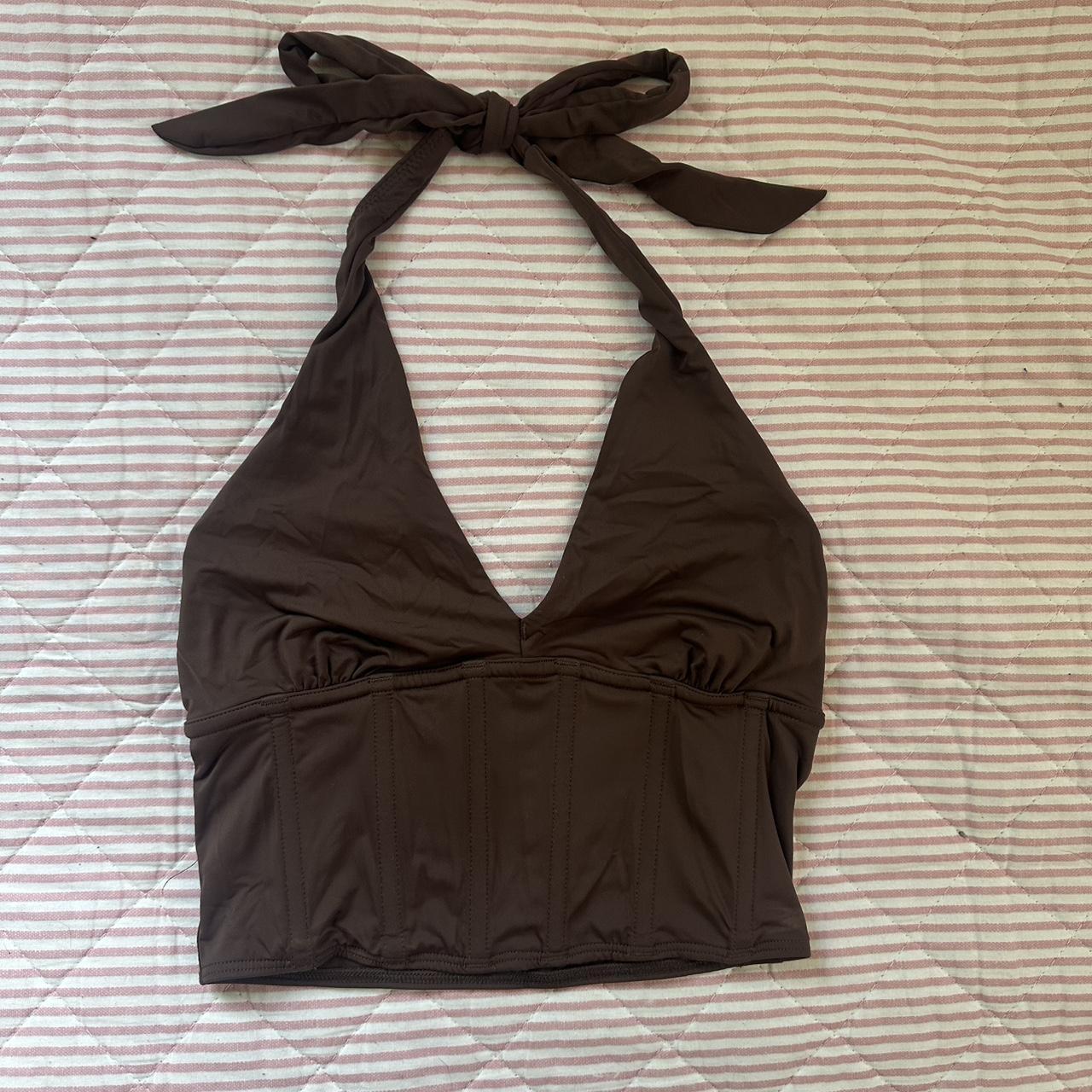 Hollister Women's Crop top Brown XS – brown halter-style