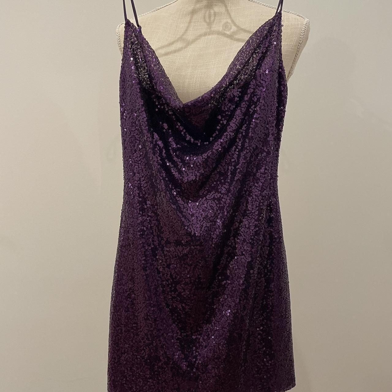Lucy in the Sky dress Purple with sequins Size... Depop