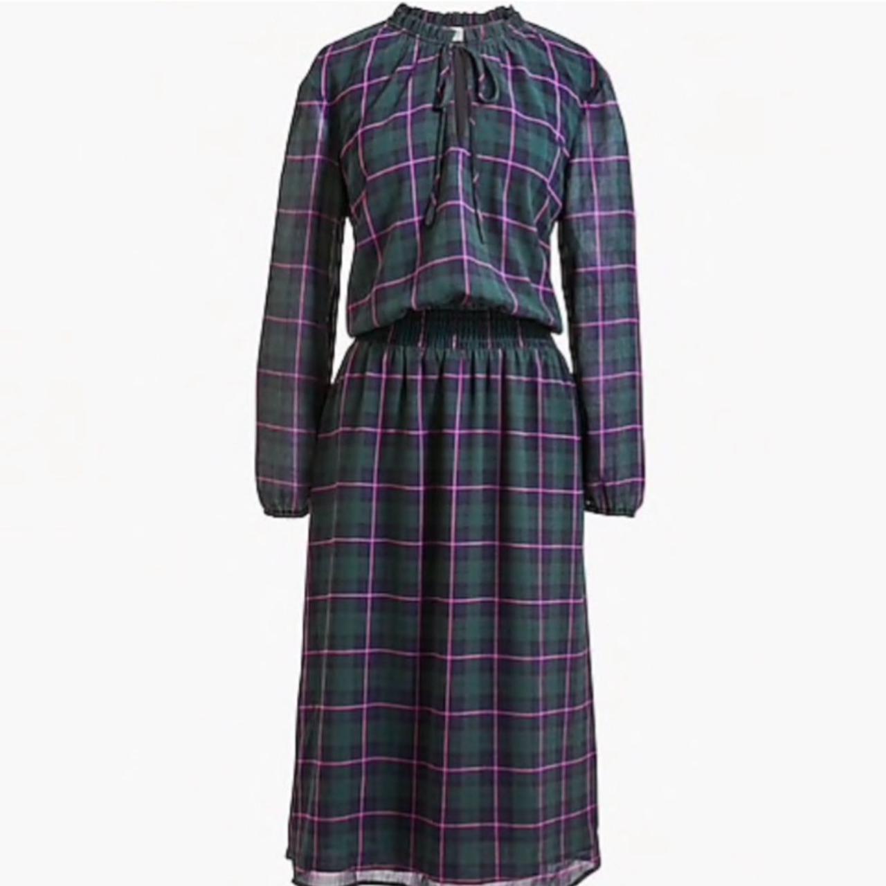 Crew Green Pink Tartan Plaid Long Sleeve