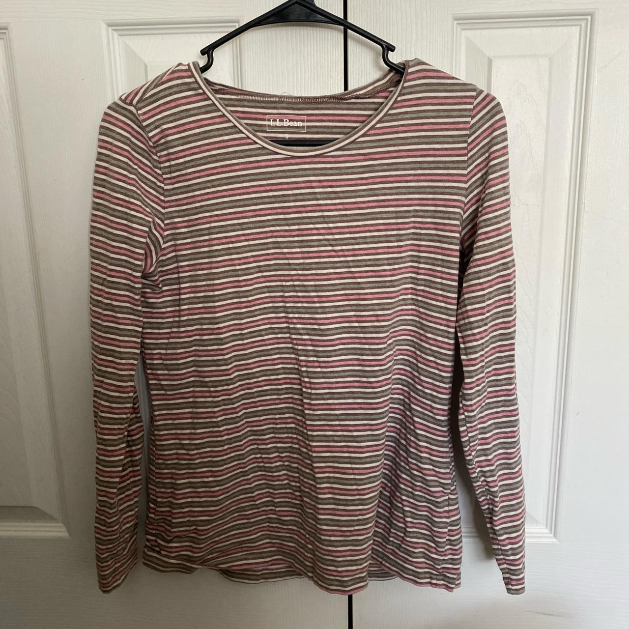 multi colored striped long sleeve shirt - Depop