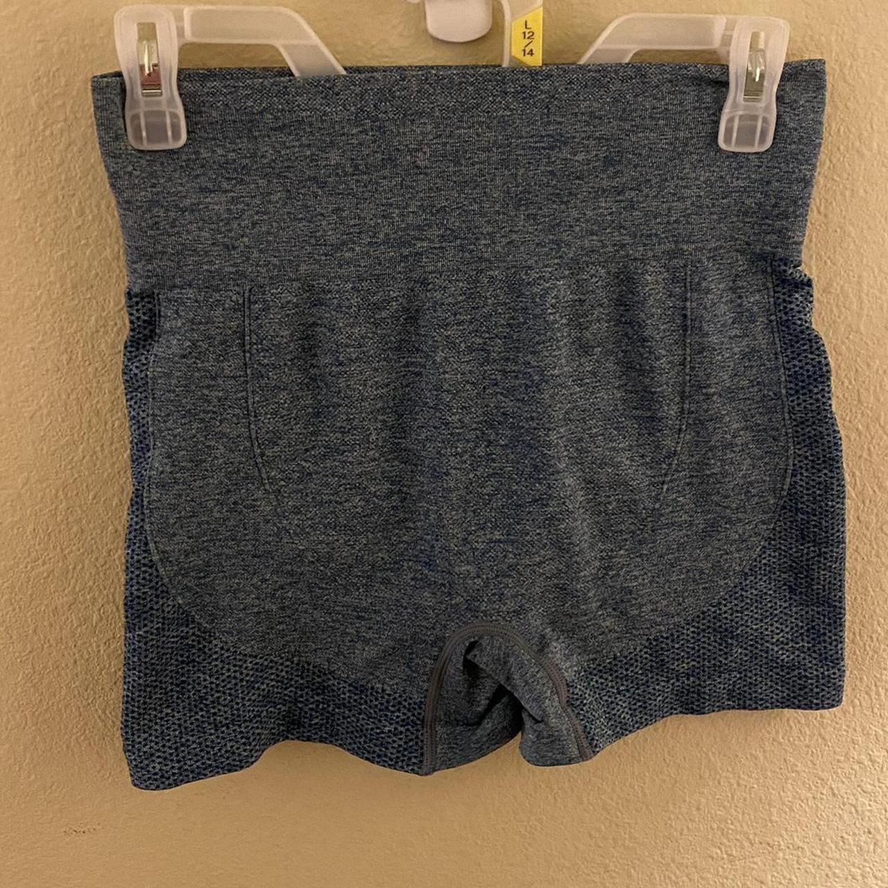 large blue butt scrunch shapewear gym shorts.... Depop